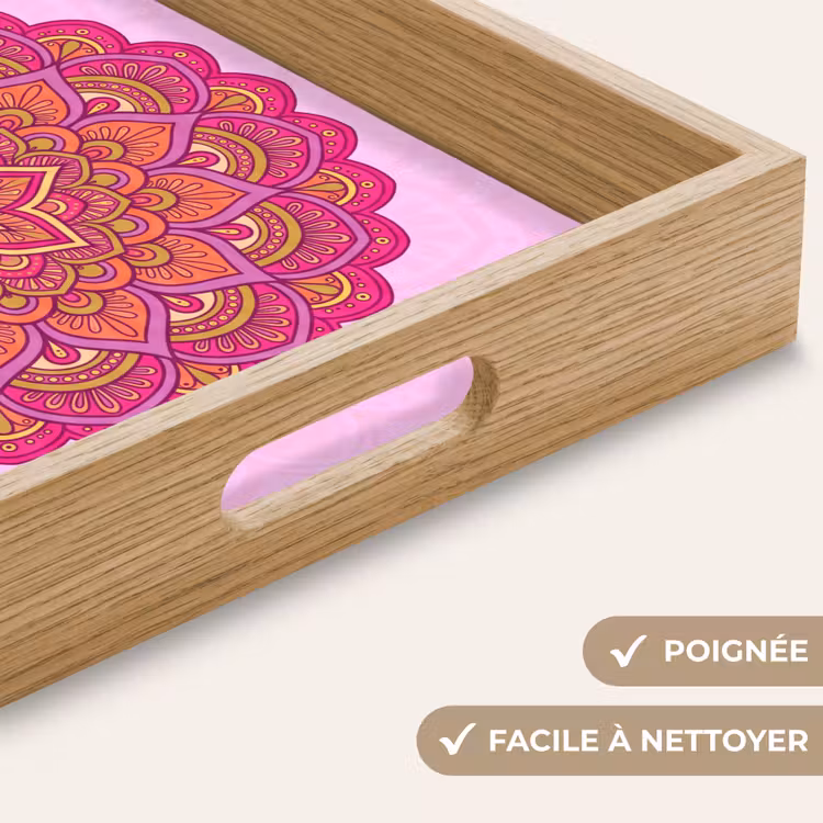 Plateau - Mandala - Cercle - Spirituel - Oriental - Rose — 8