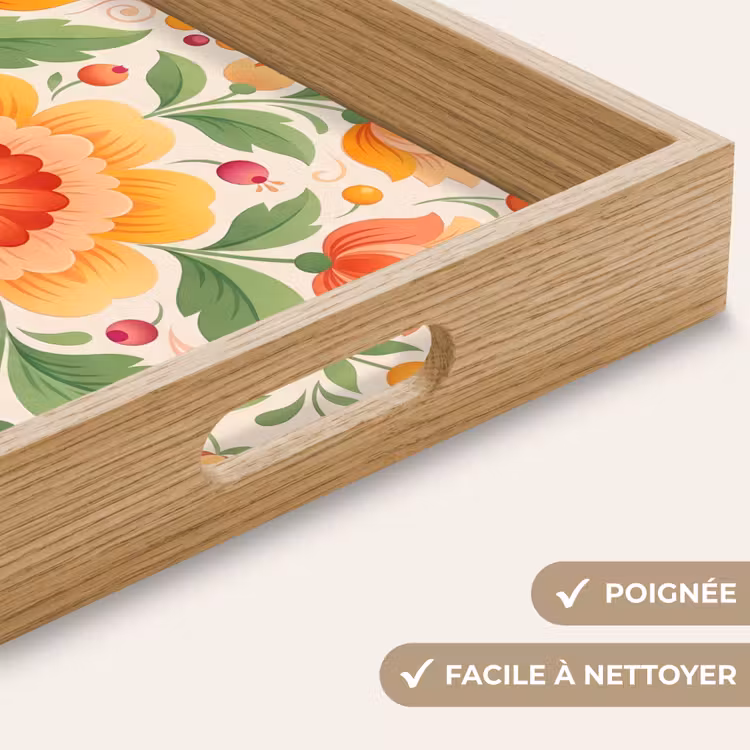 Plateau - Fleurs - Motif - Décoratif - Orange — 8