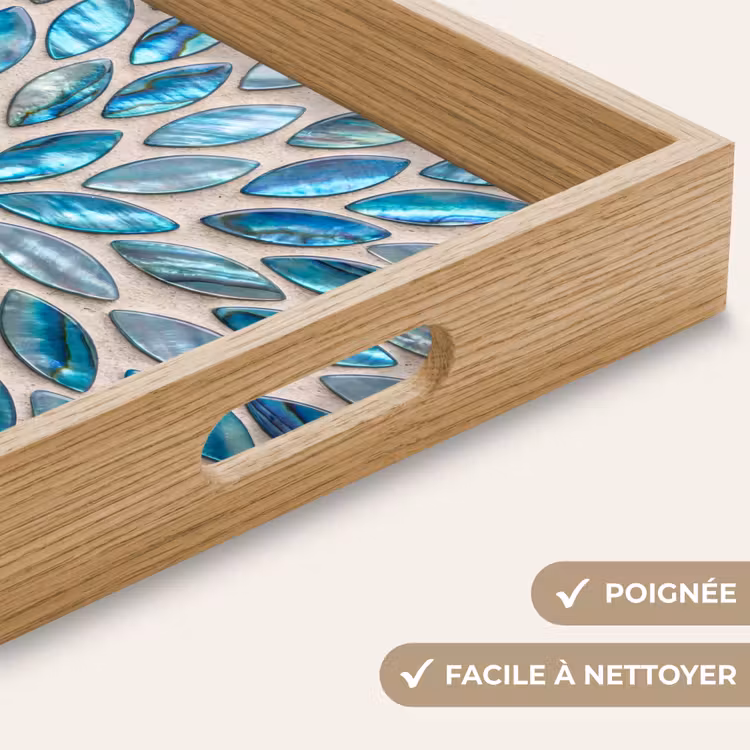 Plateau - Motif - Brillance - Abstrait - Bleu - Décoration — 8