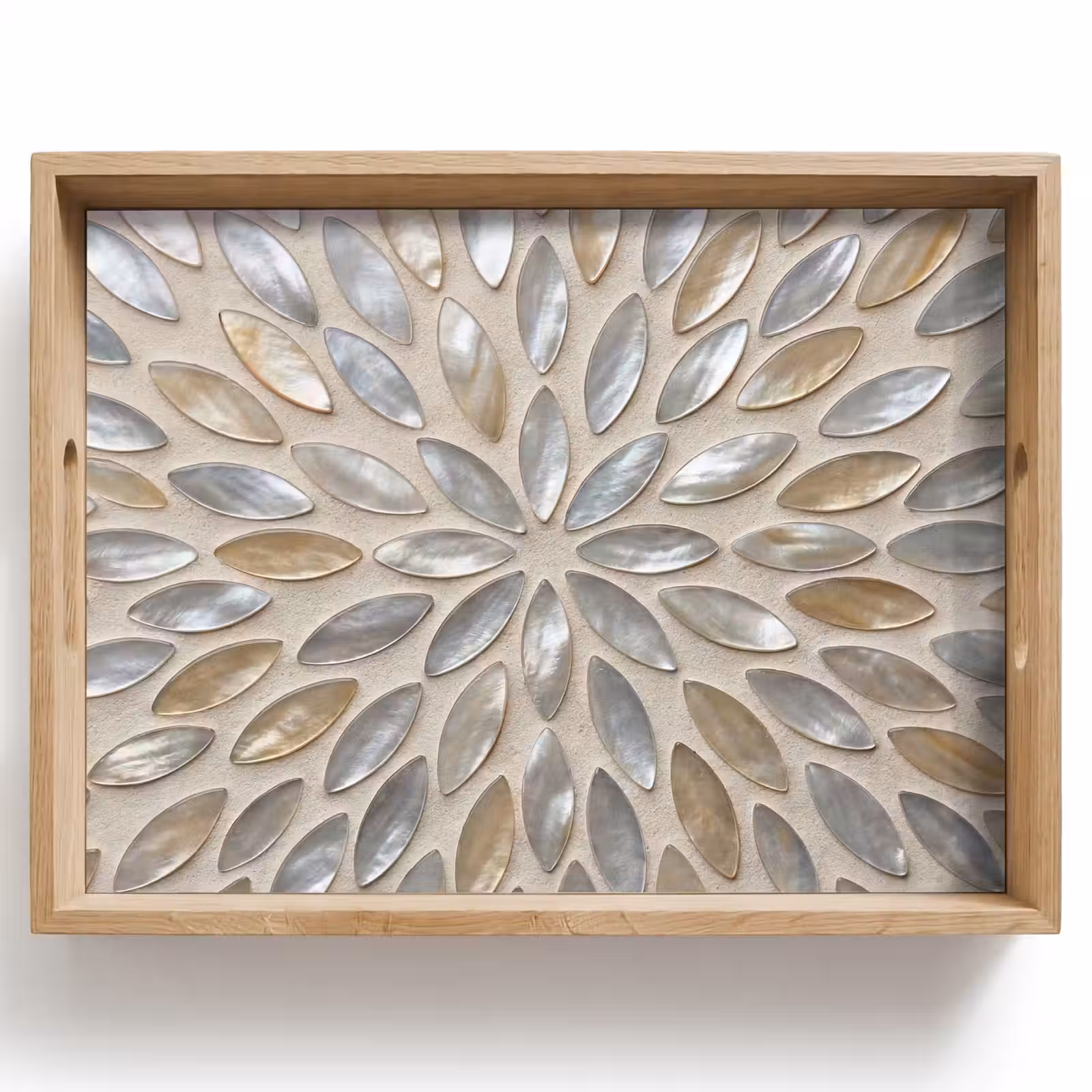 Plateau - Motif - Ovale - Brillant - Abstrait - Beige — 1