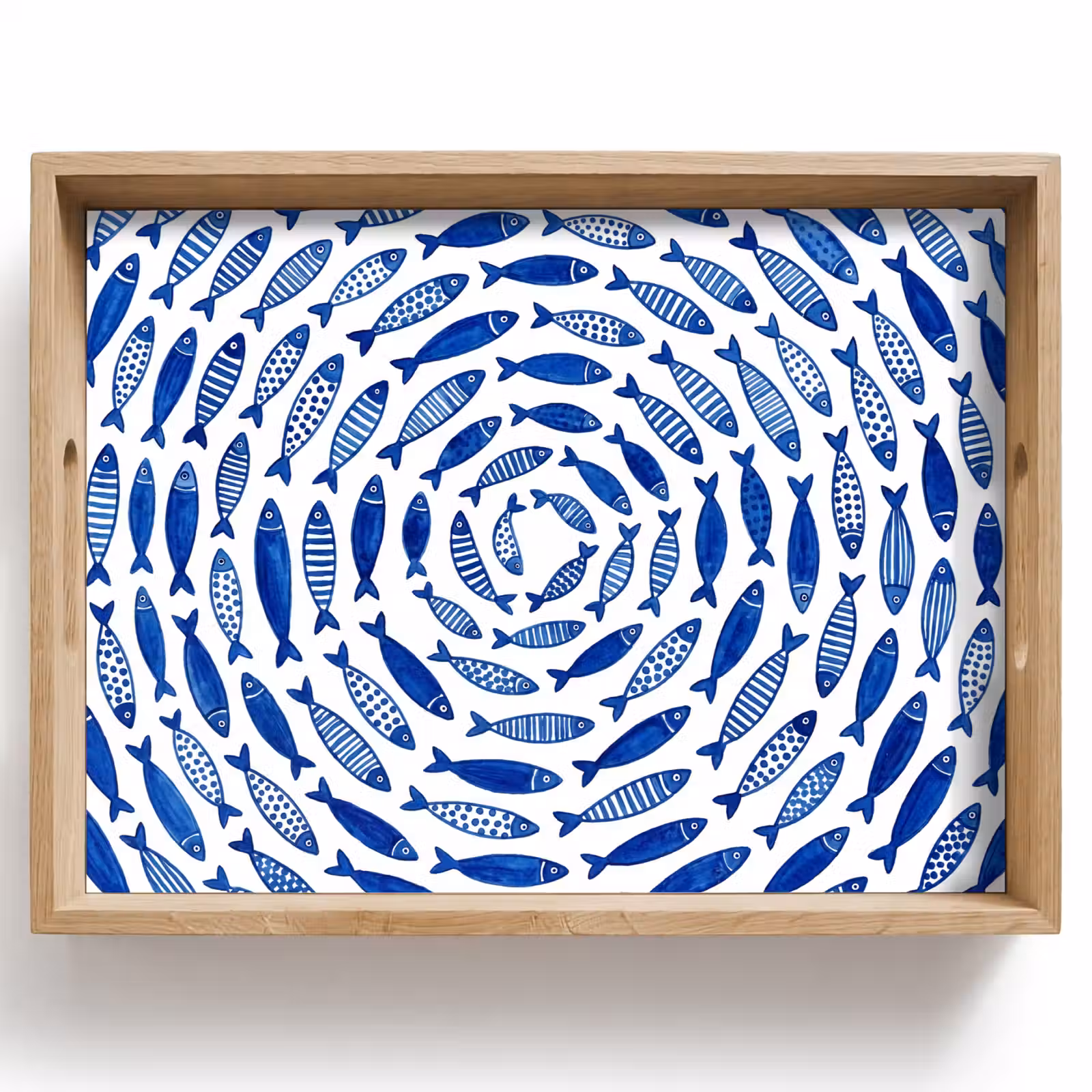 Plateau - Poisson - Motif - Sous-marin - Abstrait - Bleu — 1