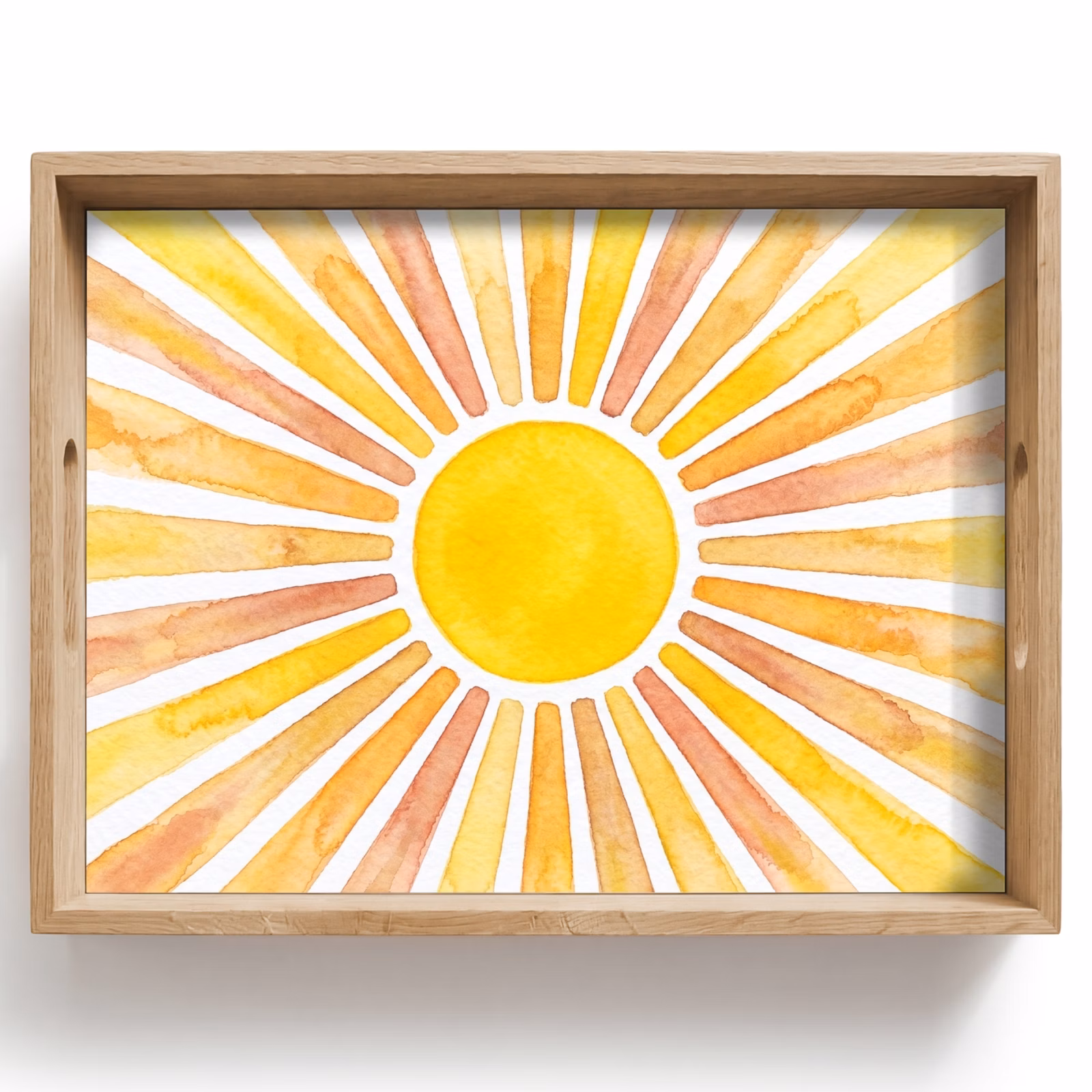 Plateau - Soleil - Rayons - Aquarelle - Jaune - Abstrait — 1
