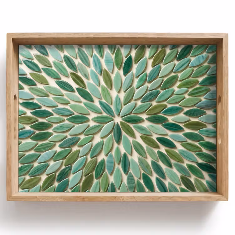 Plateau - Motif - Feuille - Vert - Abstrait — 1