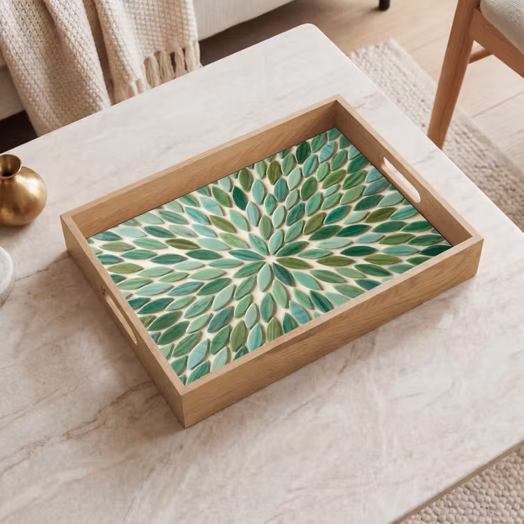 Plateau - Motif - Feuille - Vert - Abstrait — 2