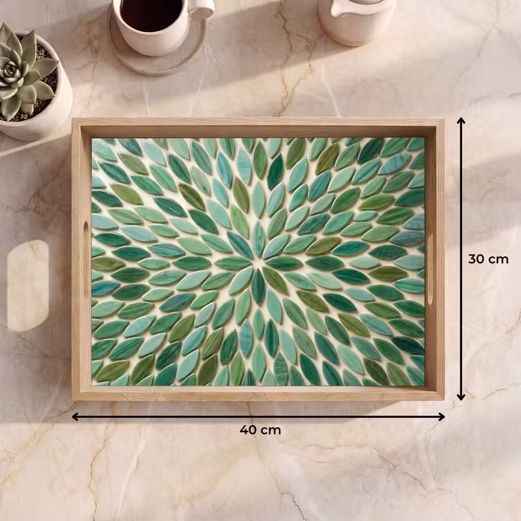 Plateau - Motif - Feuille - Vert - Abstrait — 7