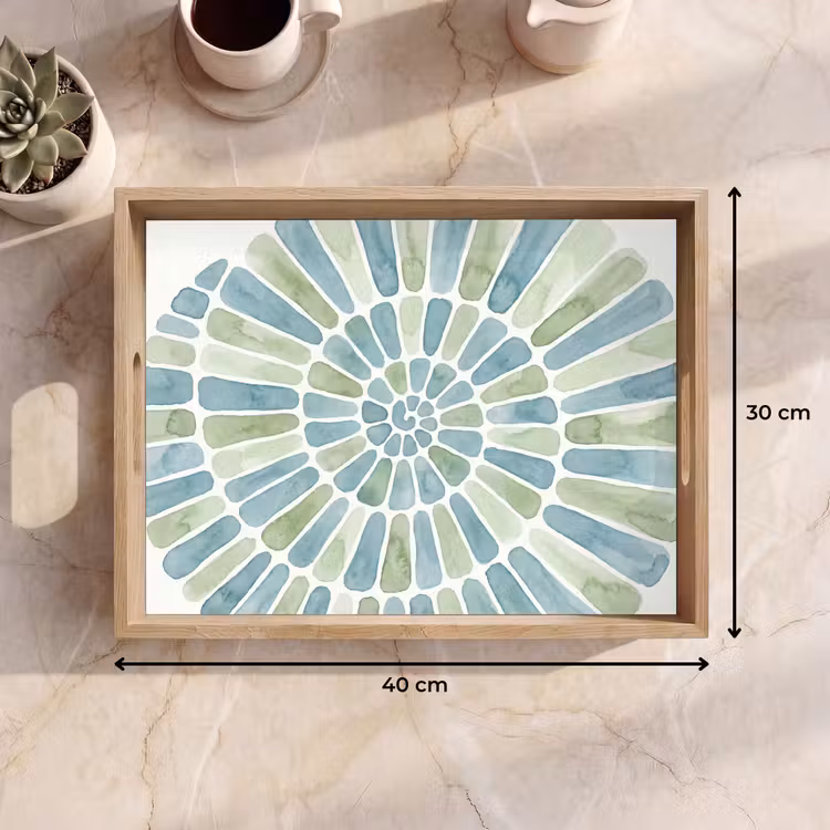 Plateau - Résumé - Spirale - Motif - Moderne - Bleu-vert — 7