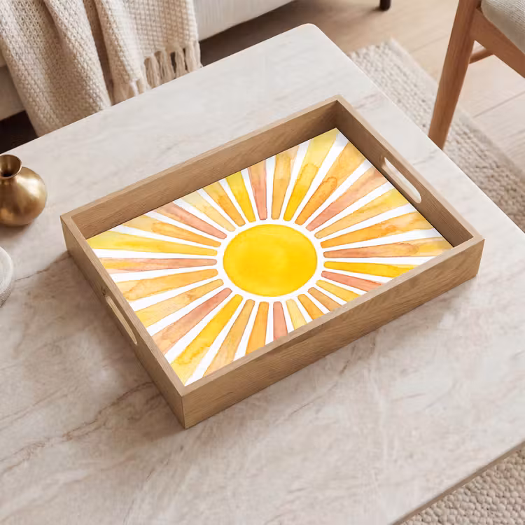 Plateau - Soleil - Rayons - Aquarelle - Jaune - Abstrait — 2