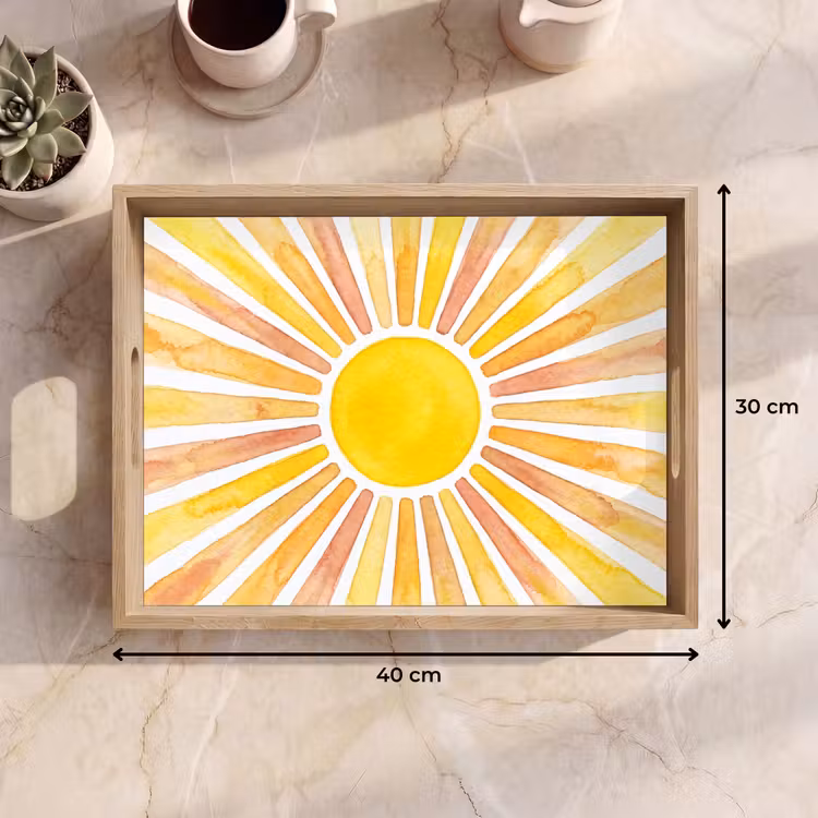 Plateau - Soleil - Rayons - Aquarelle - Jaune - Abstrait — 7