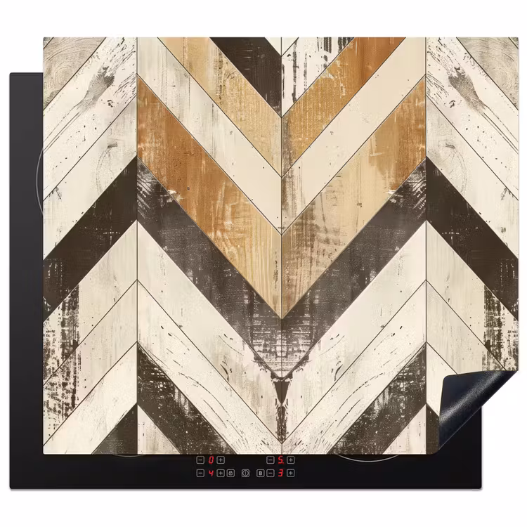 Protection plaque induction - Bois Chevron Vintage — 1