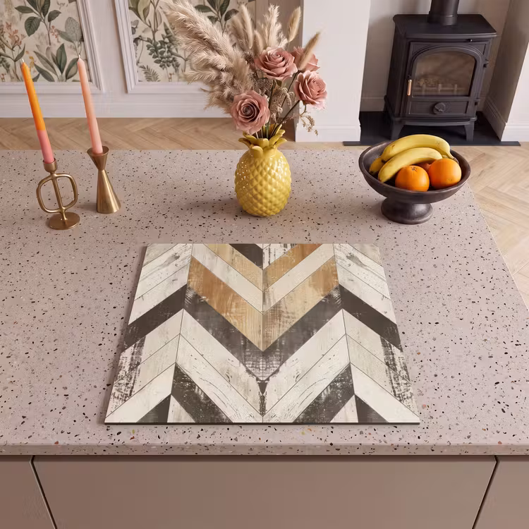 Protection plaque induction - Bois Chevron Vintage — 3
