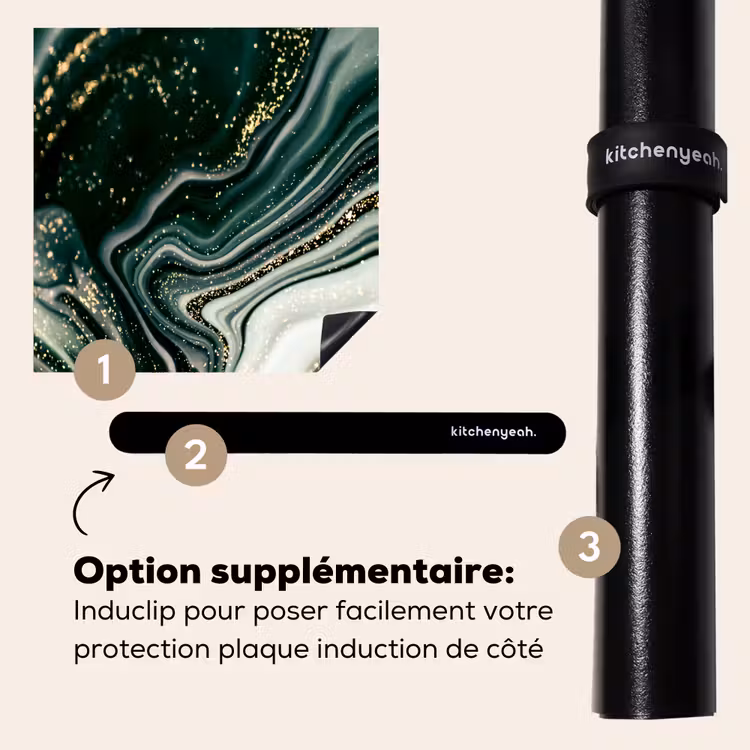 Protection plaque induction - Marbre ondulé avec brillance dorée — 8
