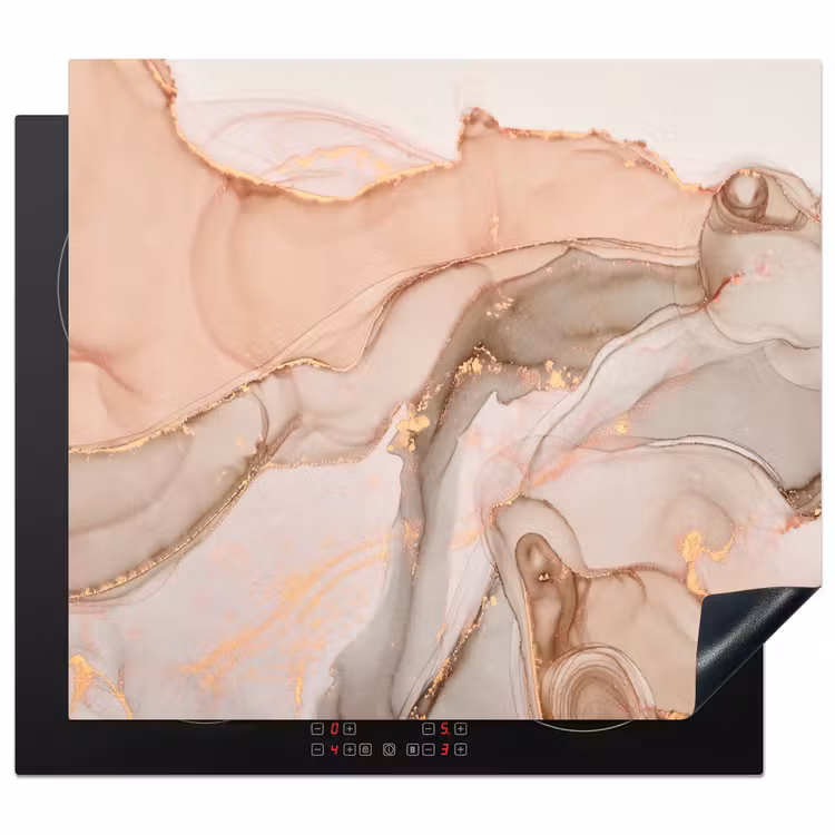 Protection plaque induction - Veines d'or dans un marbre saumon — 1