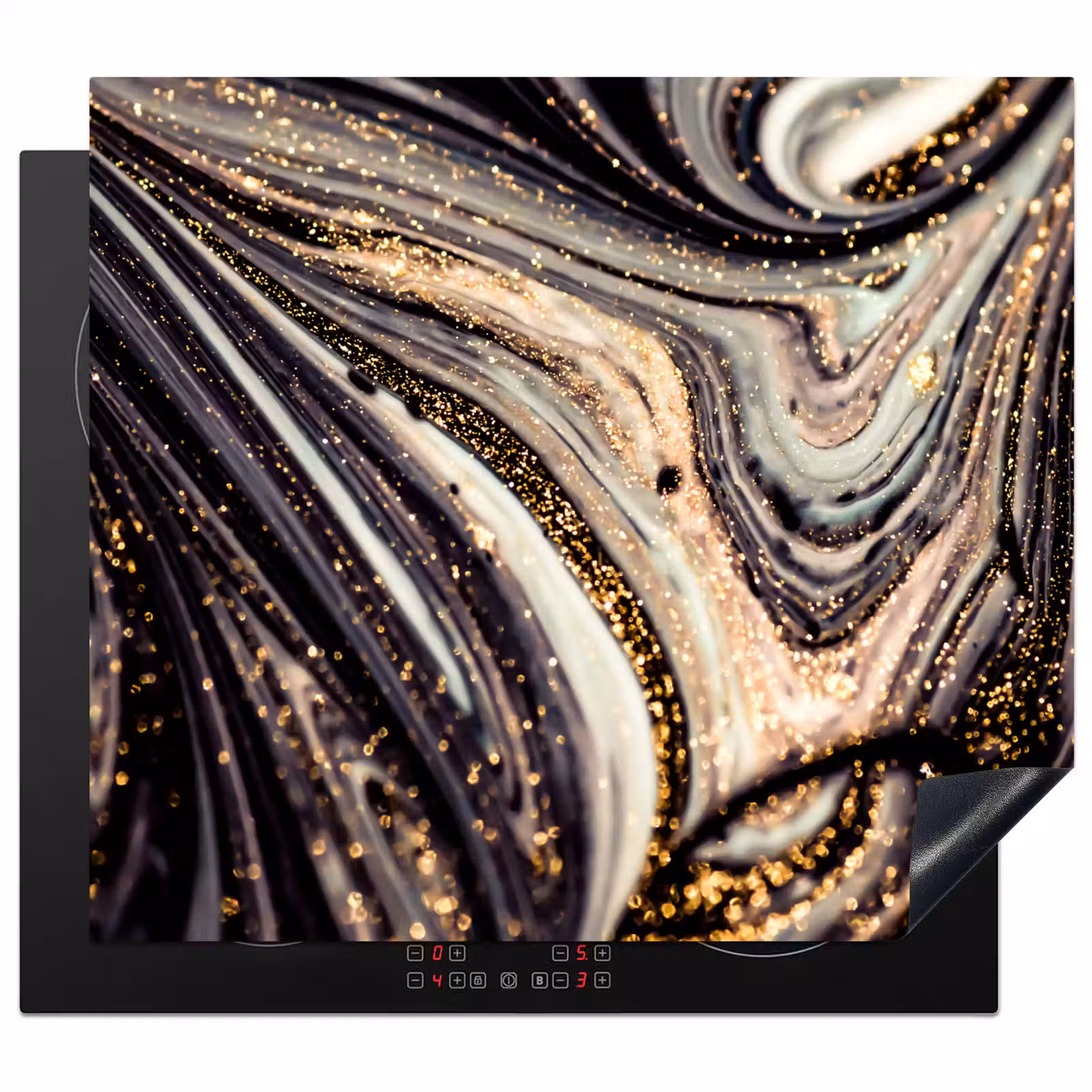 Protection plaque induction - Vagues cosmiques avec poussière d'or — 1