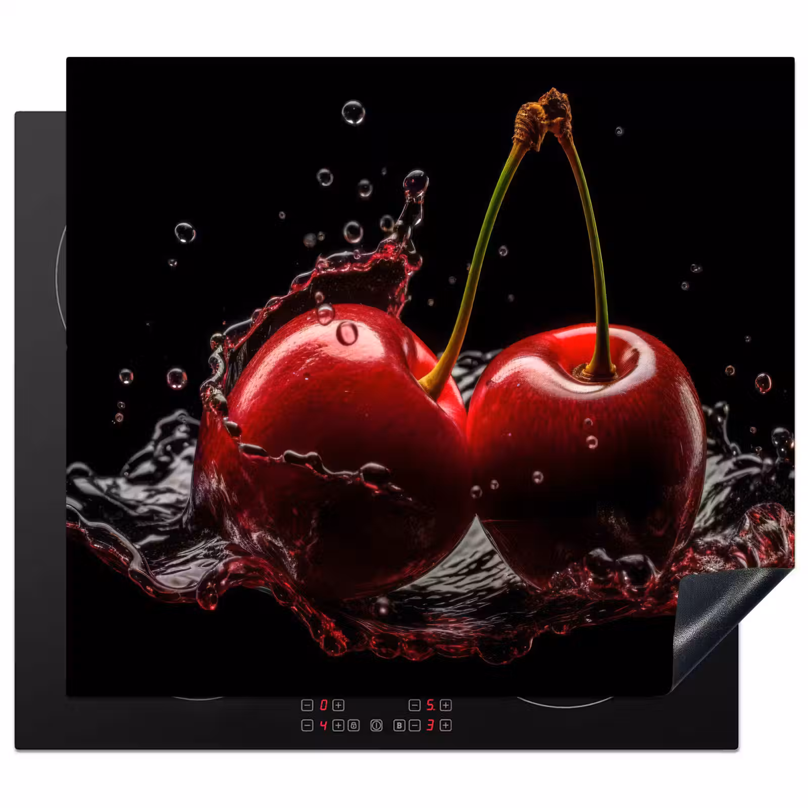 Protection plaque induction - Cerise - Rouge - Fruit - Eau - Noir — 1
