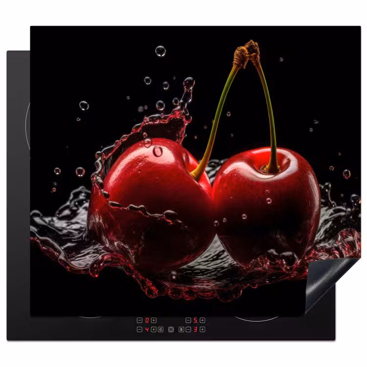 Protection plaque induction - Cerise - Rouge - Fruit - Eau - Noir — 1