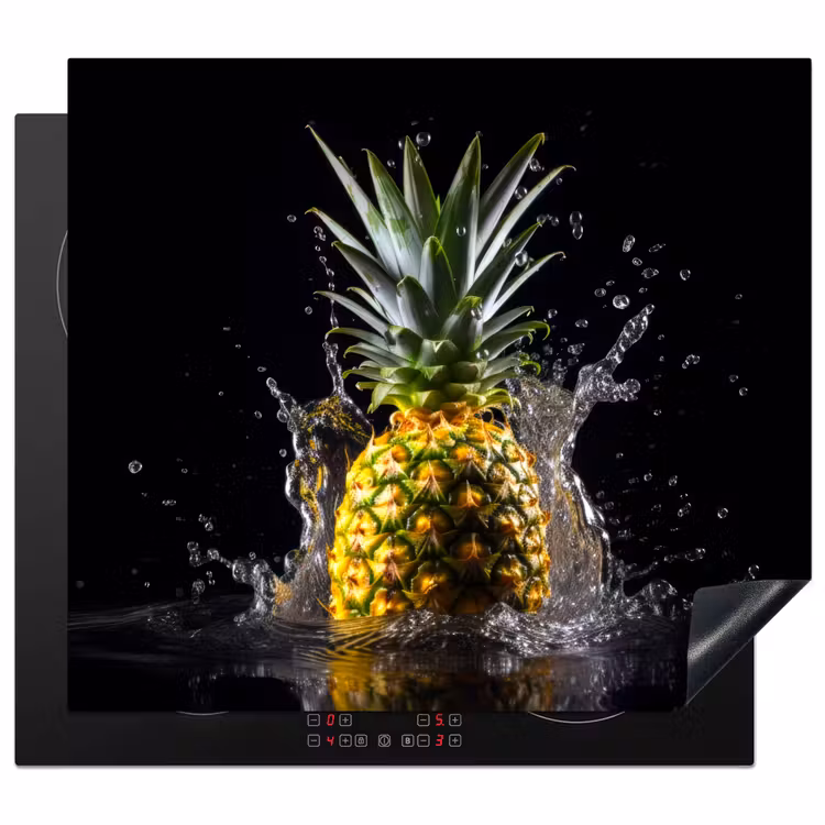 Protection plaque induction - Ananas - Fruit - Eau - Plantes - Noir — 1