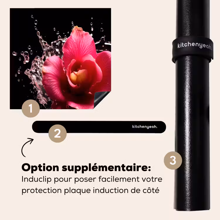 Protection plaque induction - Fleurs - Rose - Eau - Noir - Botanique - Nature — 8