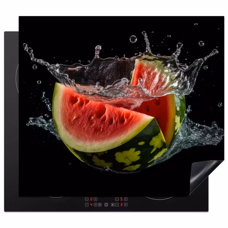 Protection plaque induction - Pastèque - Noir - Eau - Fruit - Melon — 1
