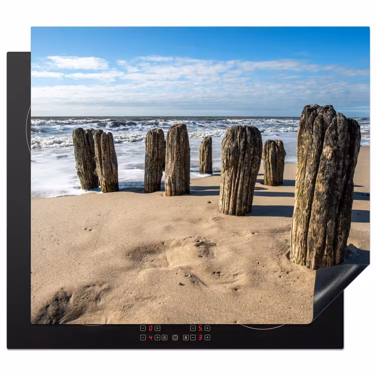 Protection plaque induction - Poteaux usés sur la plage — 1