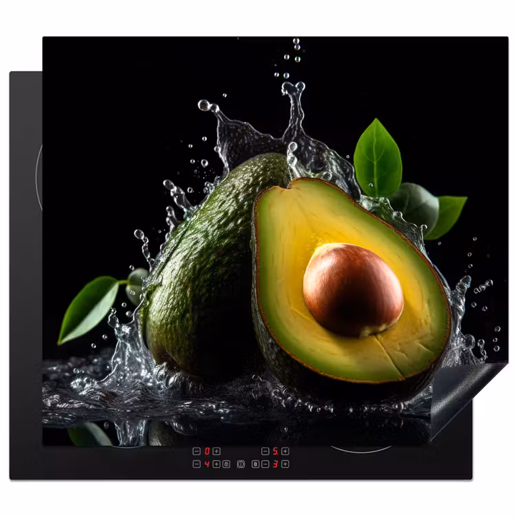 Protection plaque induction - Avocat - Légume - Feuille - Eau - Noir - Vert — 1
