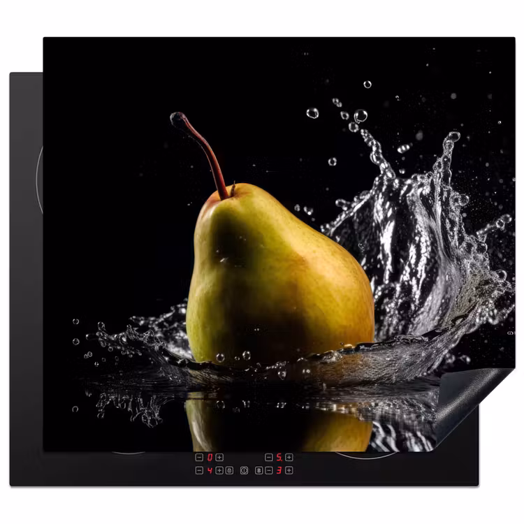 Protection plaque induction - Poire - Fruit - Eau - Noir — 1