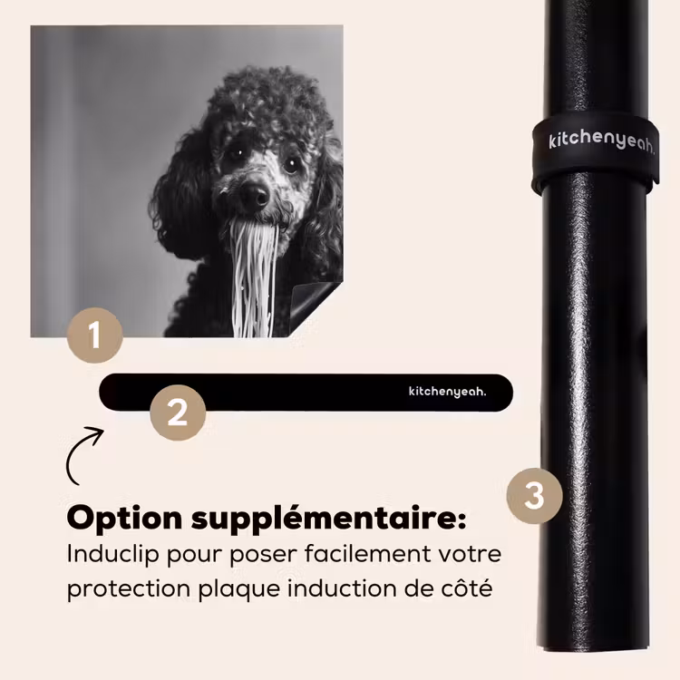 Protection plaque induction - Caniche - Chien - Noir - Blanc - Mignon - Pâtes — 8