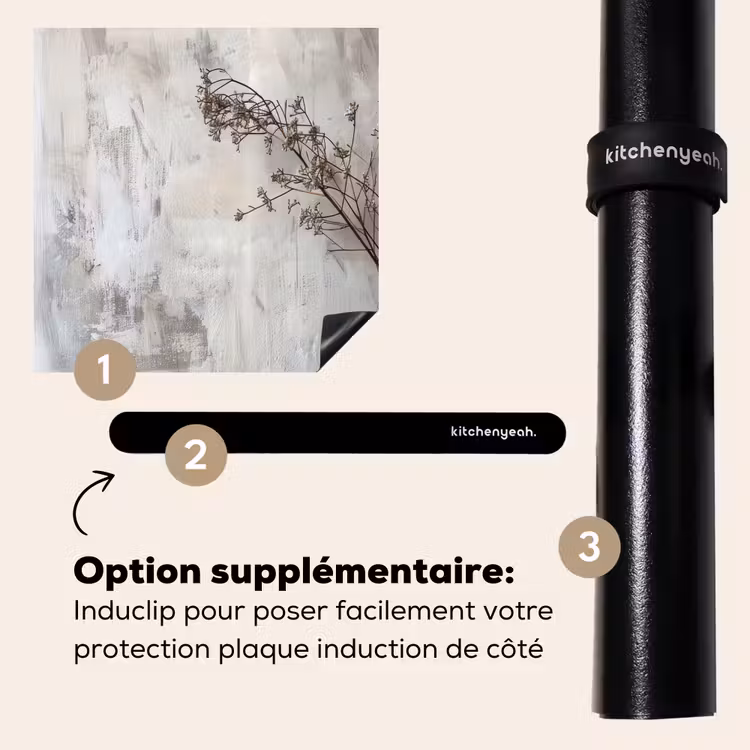 Protection plaque induction - Esquisse de nature morte en crème et bois — 8
