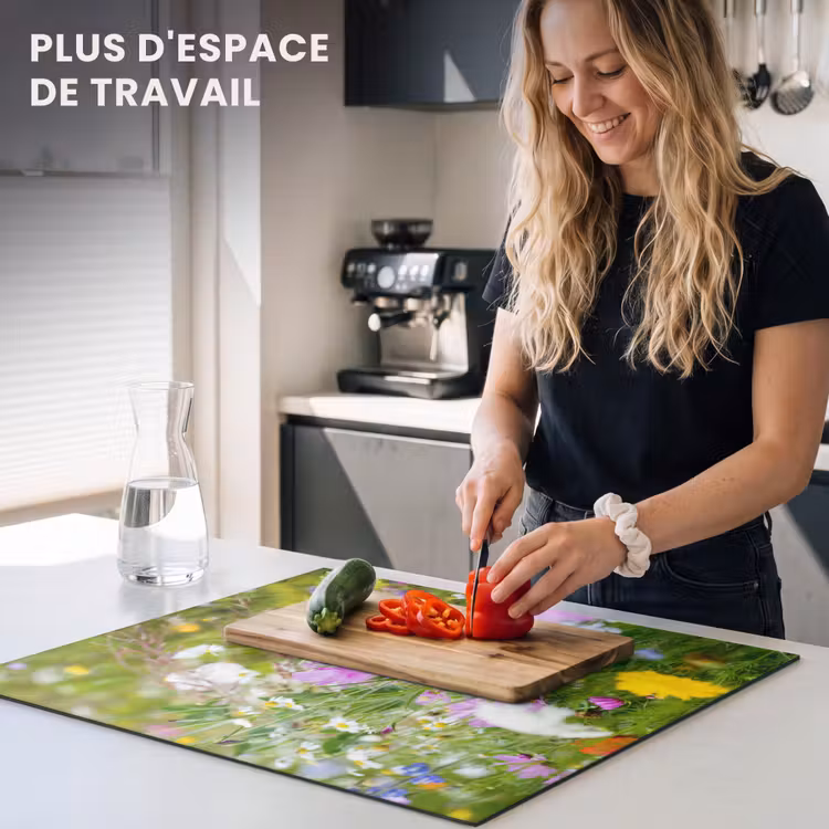 Protection plaque induction - Impression d'un jardin de fleurs sauvages — 5