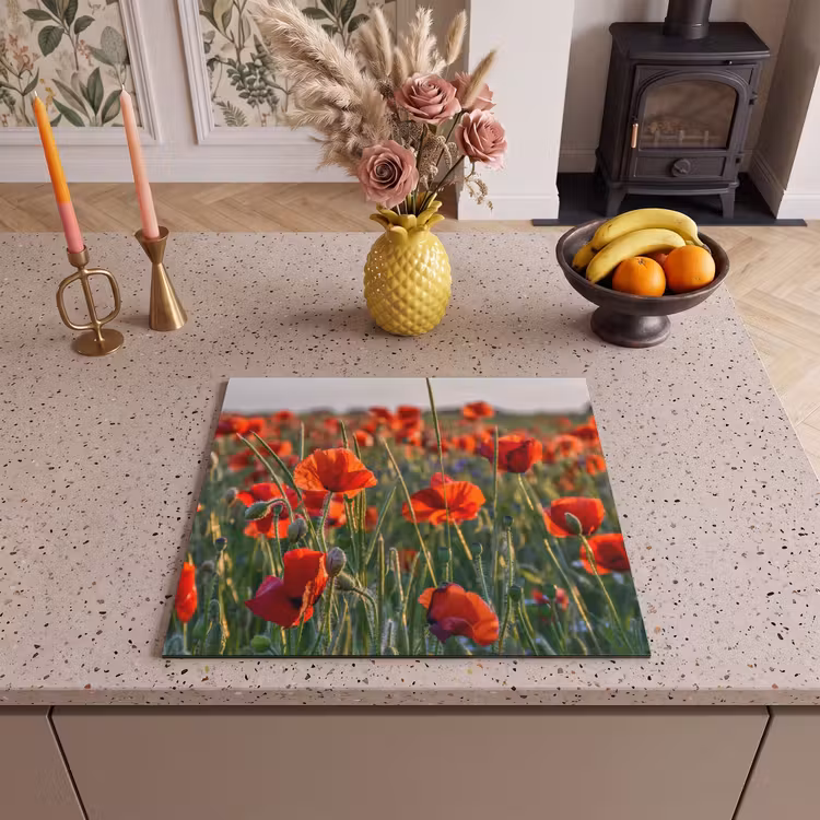 Protection plaque induction - Coquelicots au coucher du soleil — 3