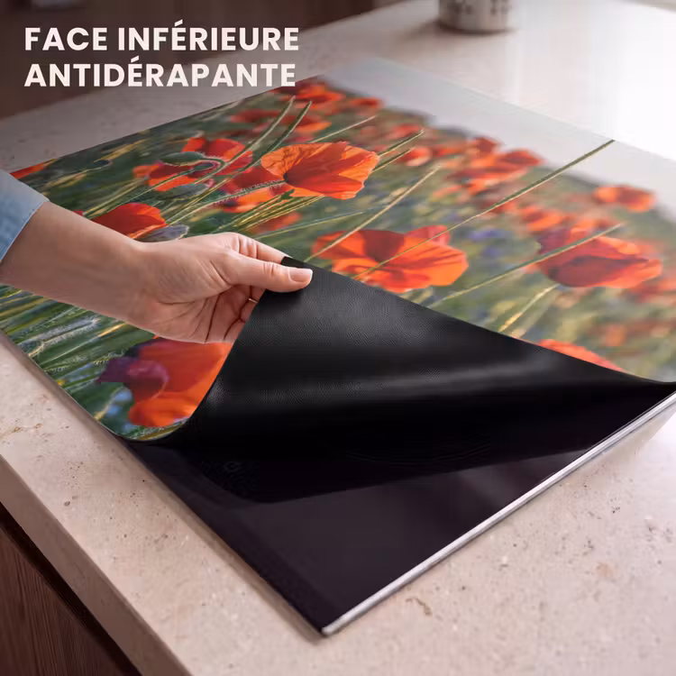 Protection plaque induction - Coquelicots au coucher du soleil — 7