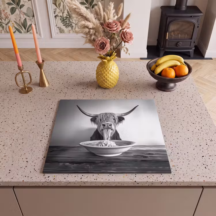 Protection plaque induction - Highlander écossais - Spaghetti - Animaux - Noir et blanc — 3