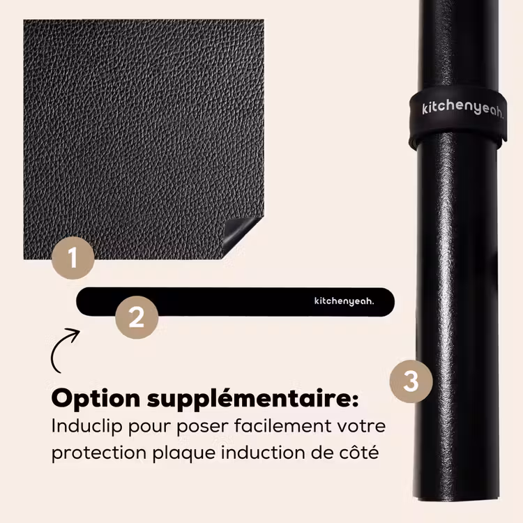 Protection plaque induction - Texture du cuir en Silver Light — 8