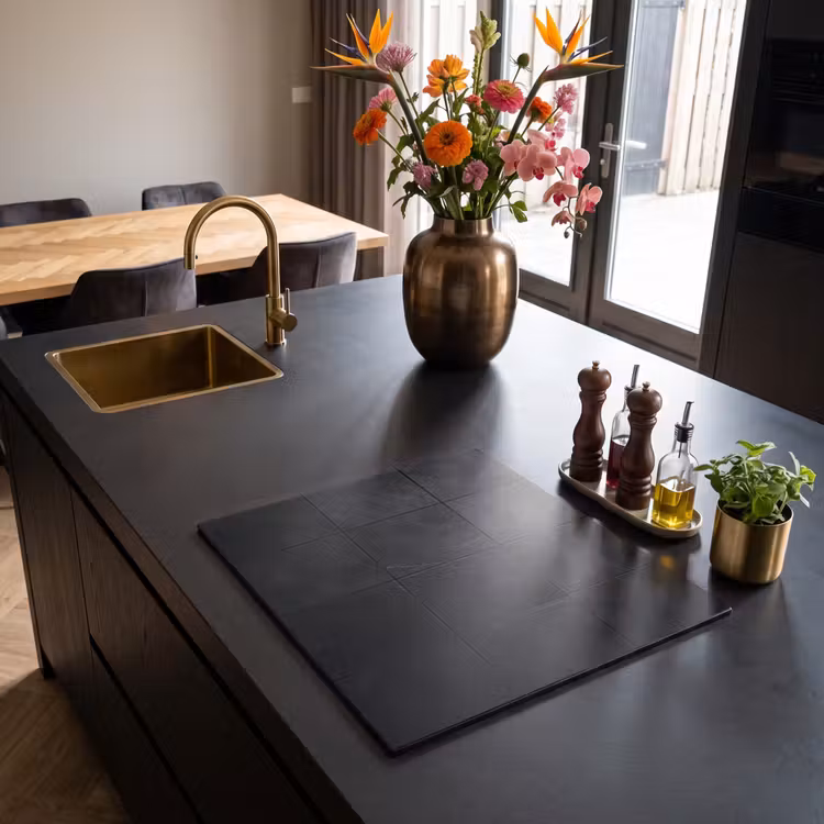 Protection plaque induction - Noir - Carreaux — 2