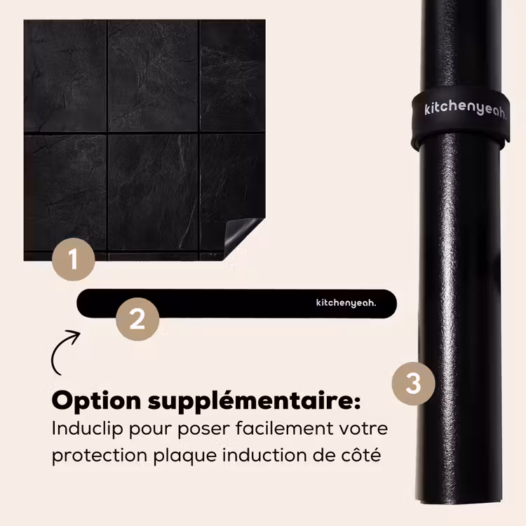 Protection plaque induction - Noir - Carreaux — 8