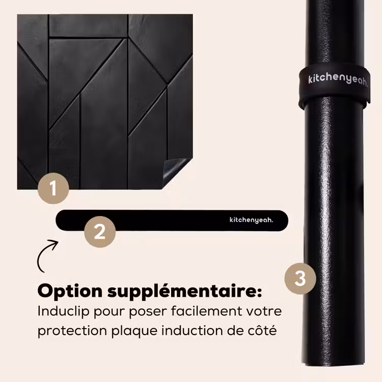 Protection plaque induction - Noir - Géométrique - Carreaux — 8