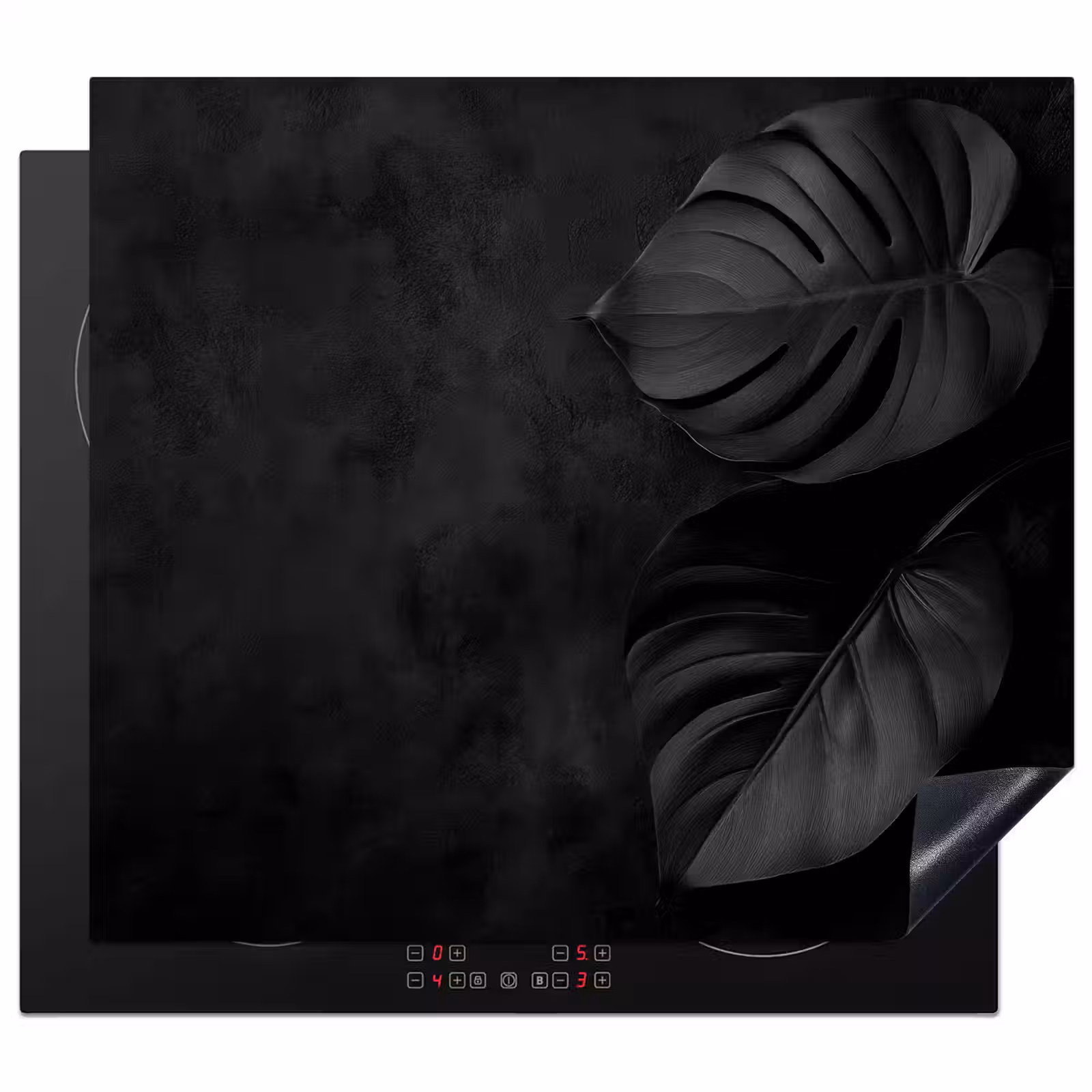 Protection plaque induction - Noir - Feuille - Monstera — 1