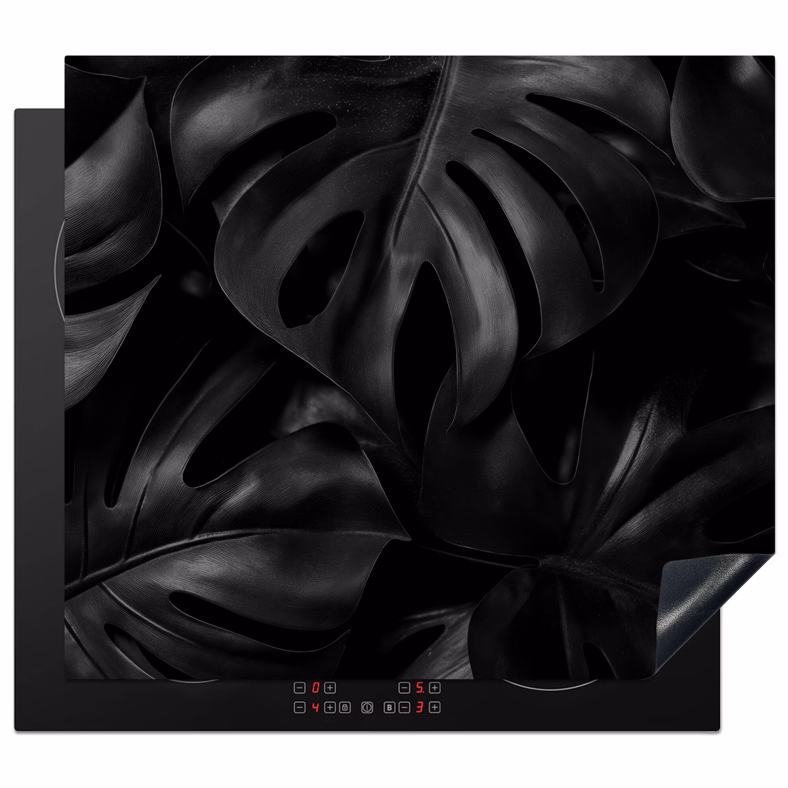 Protection plaque induction - Noir - Monstera - Feuilles — 1