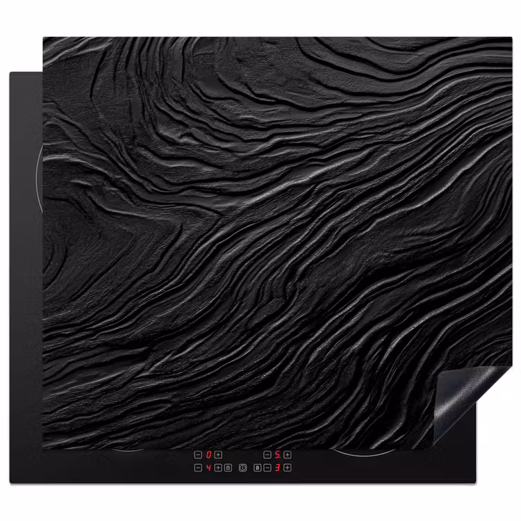 Protection plaque induction - Noir - Abstrait - Bois — 1