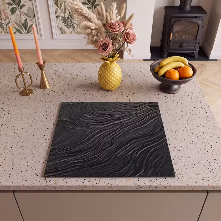 Protection plaque induction - Noir - Abstrait - Bois — 3