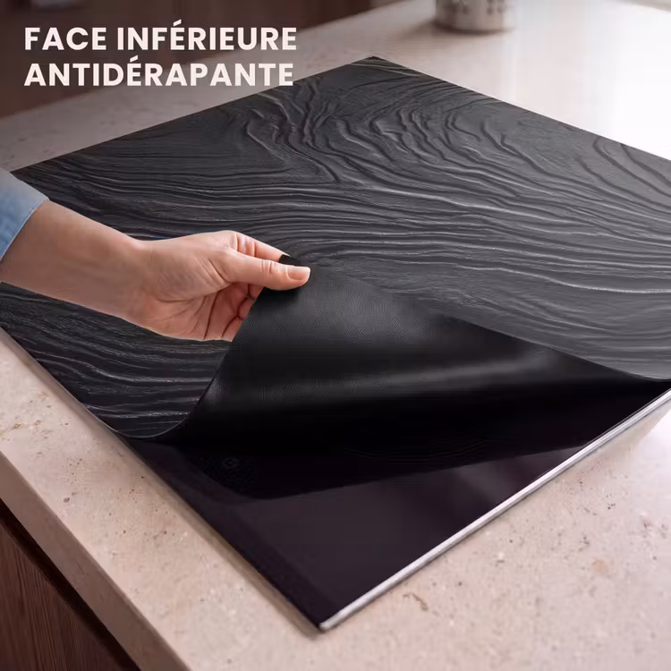 Protection plaque induction - Noir - Abstrait - Bois — 7