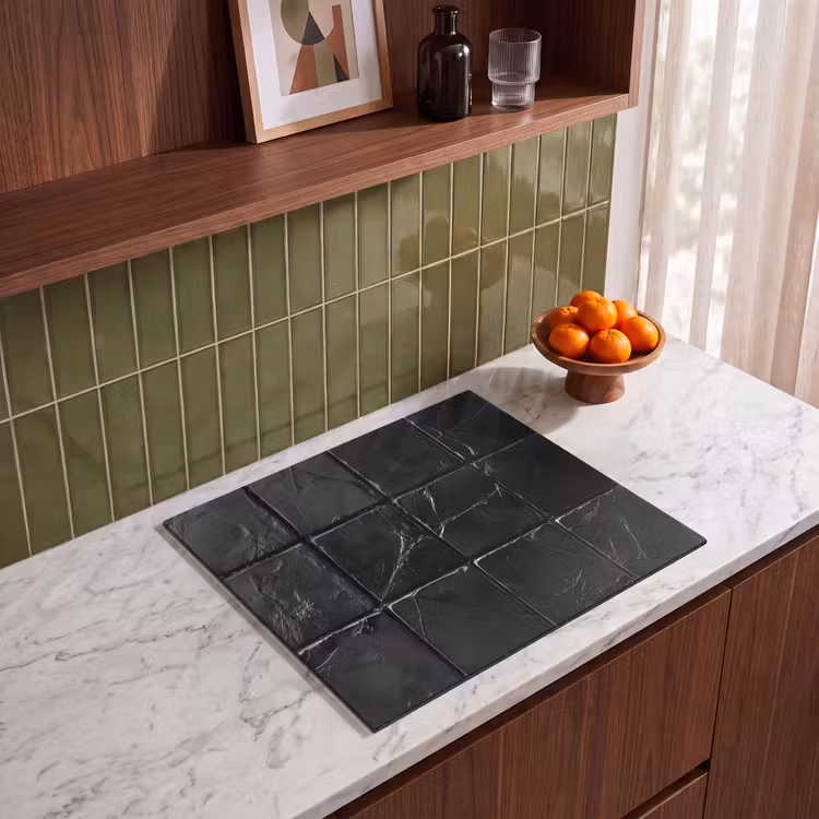 Protection plaque induction - Noir - Carreaux - Pierre — 4