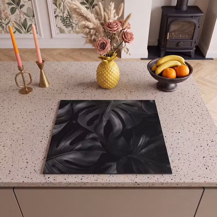 Protection plaque induction - Noir - Monstera - Feuilles — 3
