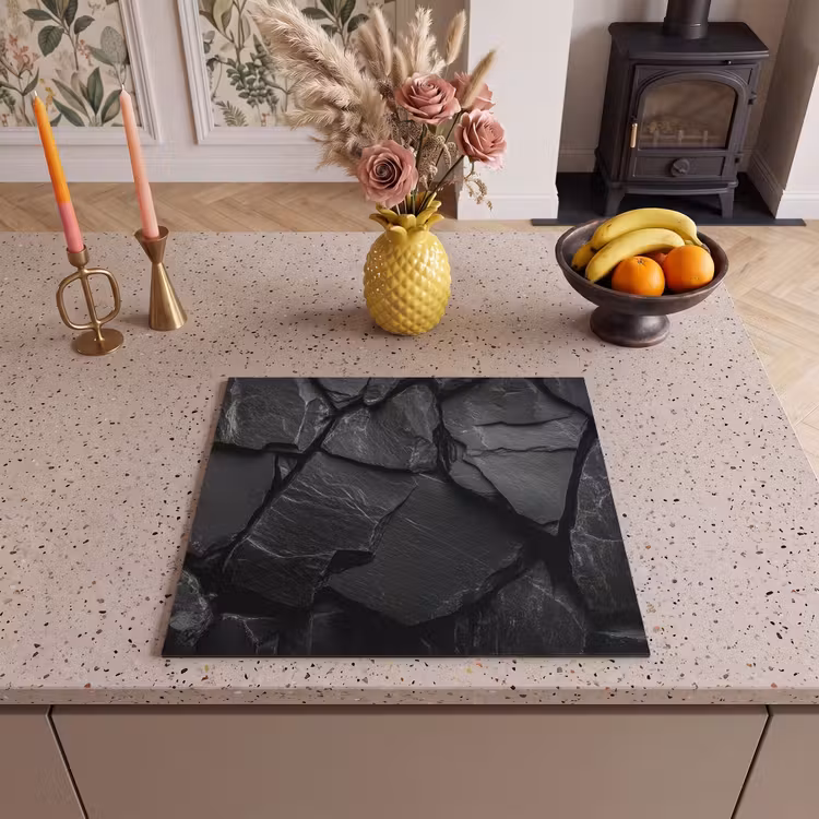Protection plaque induction - Noir - Pierre - Rock — 3