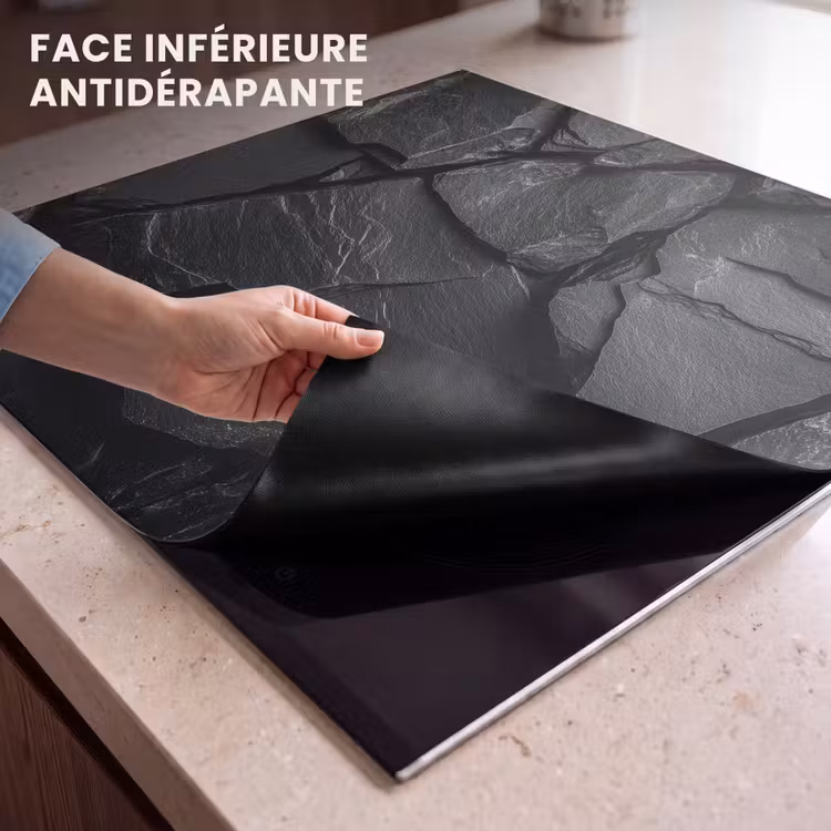 Protection plaque induction - Noir - Pierre - Rock — 7