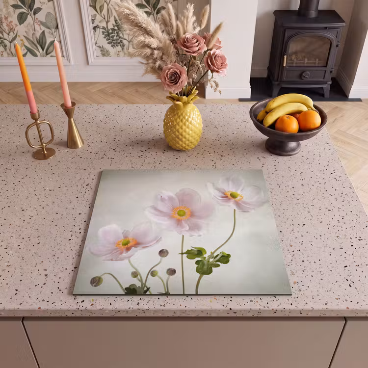 Protection plaque induction - Peinture ancienne d'anémone rose — 3