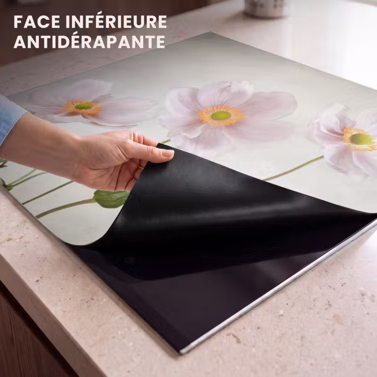 Protection plaque induction - Peinture ancienne d'anémone rose — 7