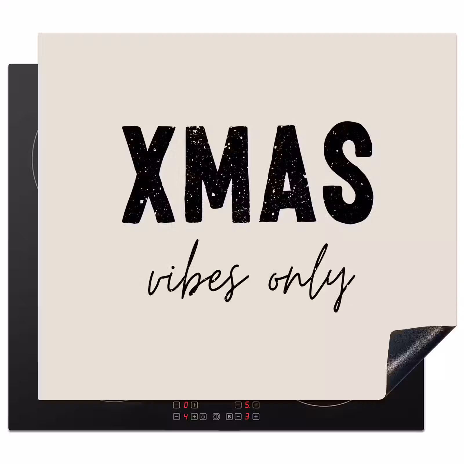Protection plaque induction - Noël - Proverbe - xmas vibes only - Beige — 1