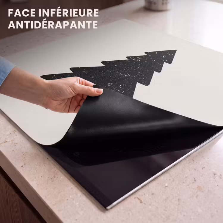 Protection plaque induction - Arbre de Noël - Noir - Vacances - Beige — 7