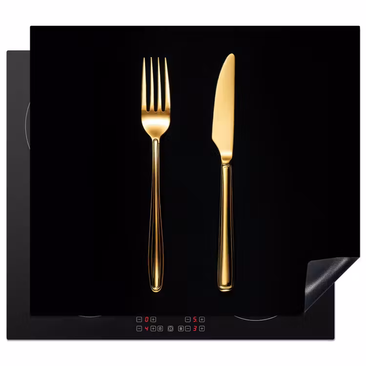 Protection plaque induction - Couverts - Or - Couteau - Fourchette — 1