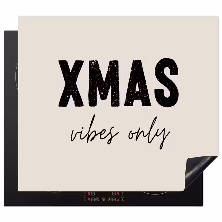 Protection plaque induction - Noël - Proverbe - xmas vibes only - Beige — 1